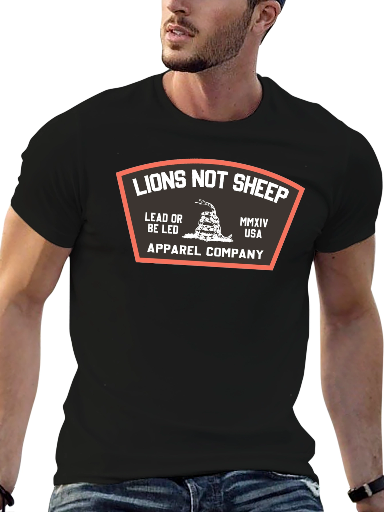 Lions Not Sheep Black Graphic T-Shirt