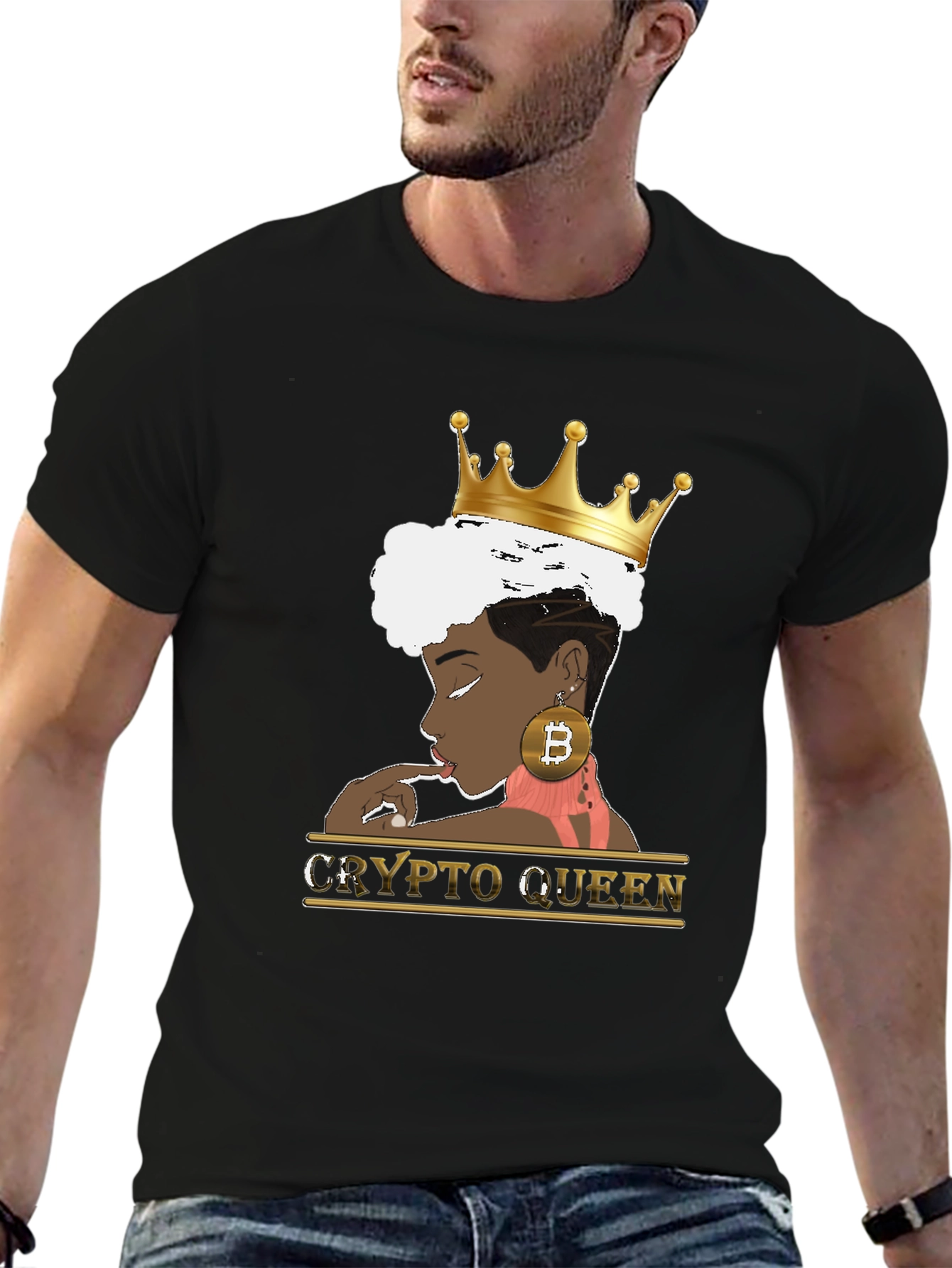 Crypto Queen Black Graphic Tee
