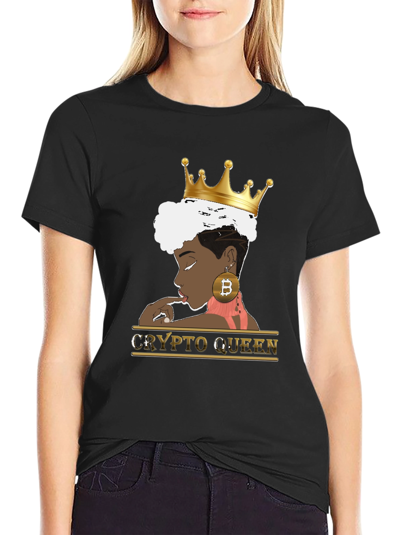 Crypto Queen Black Graphic Tee
