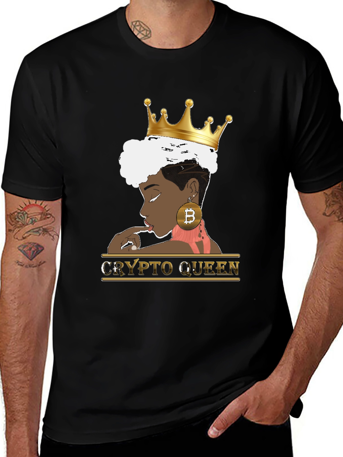 Crypto Queen Black Graphic Tee