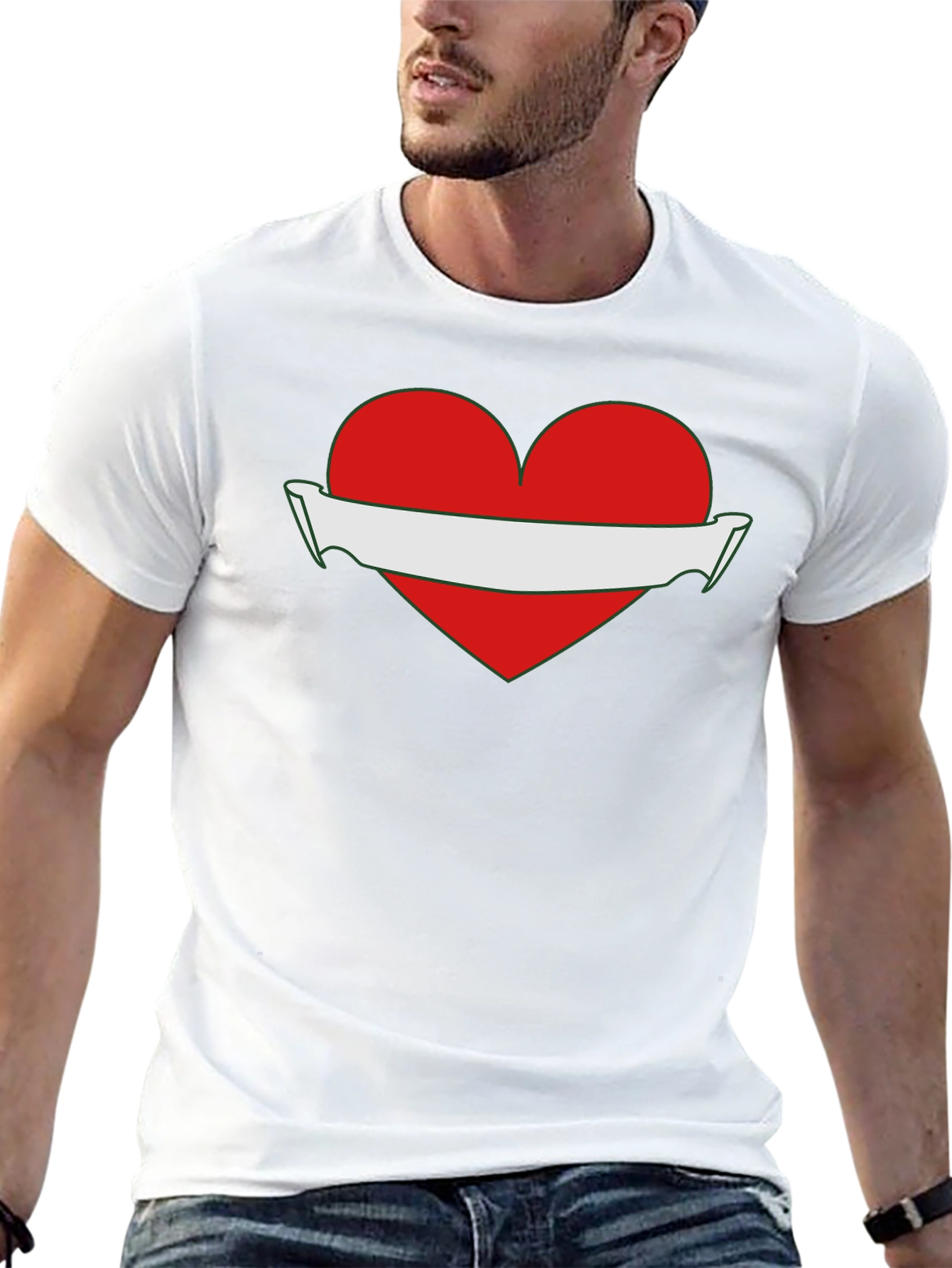 Heart & Banner Graphic T-Shirt - Black