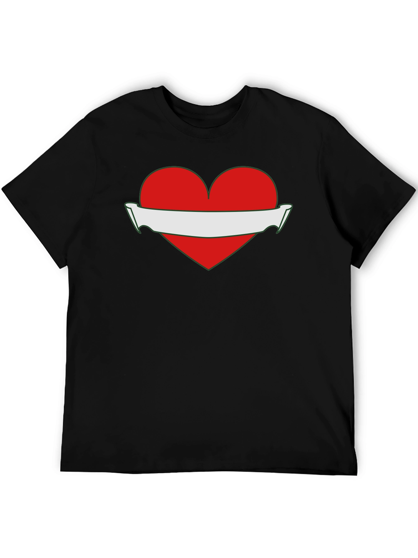 Heart & Banner Graphic T-Shirt - Black