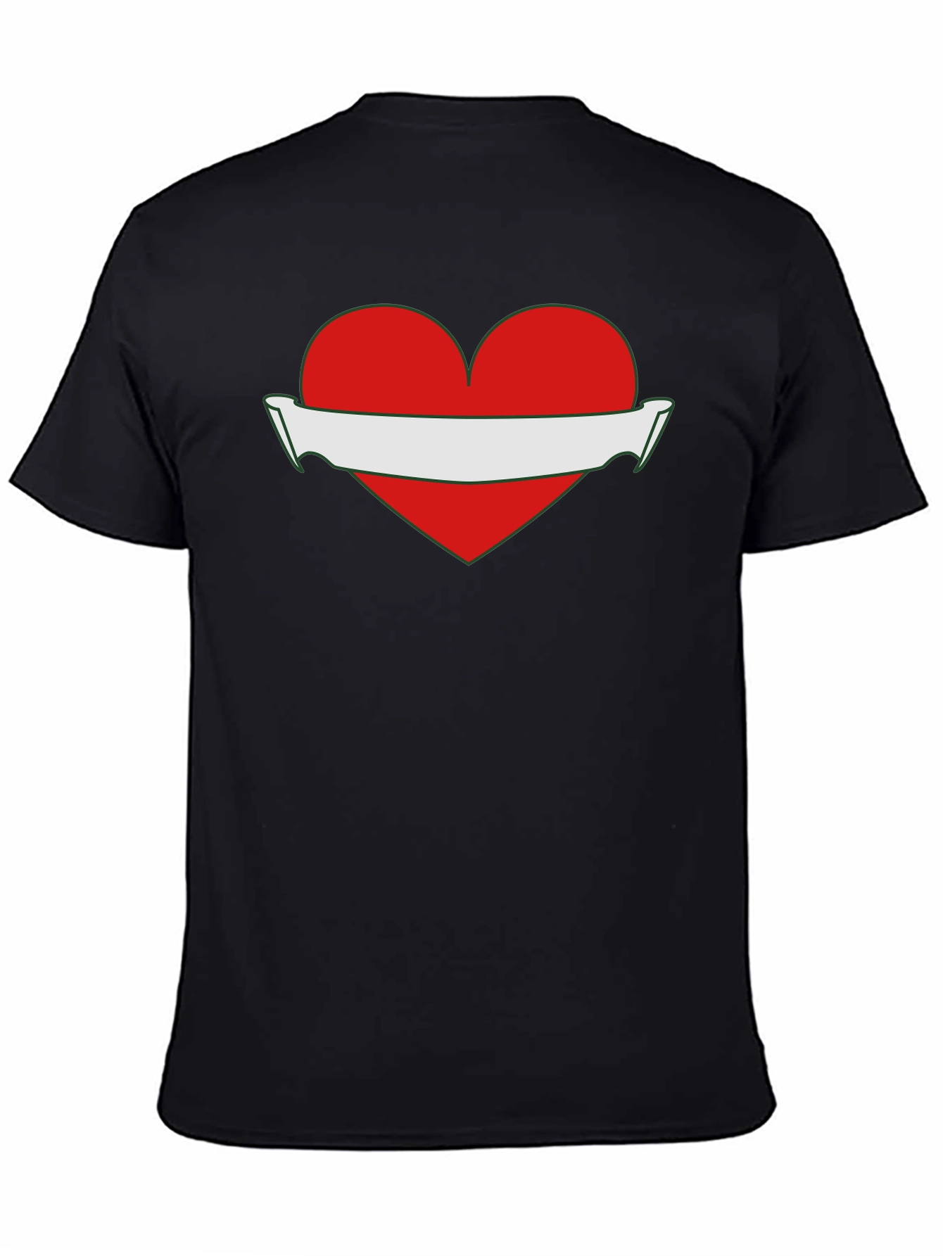 Heart & Banner Graphic T-Shirt - Black