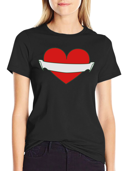 Heart & Banner Graphic T-Shirt - Black