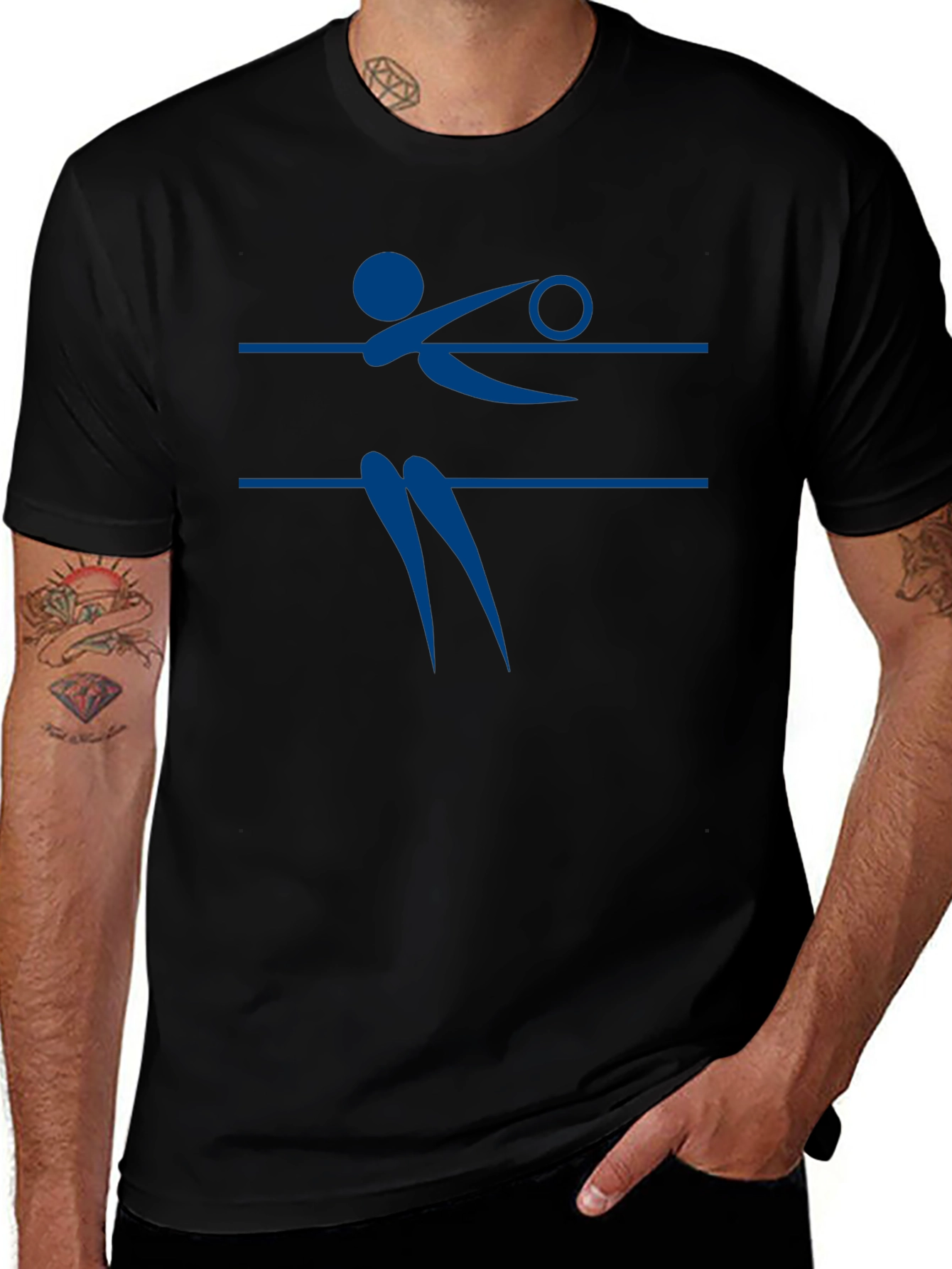 Volleyball Player Graphic Tee - Black