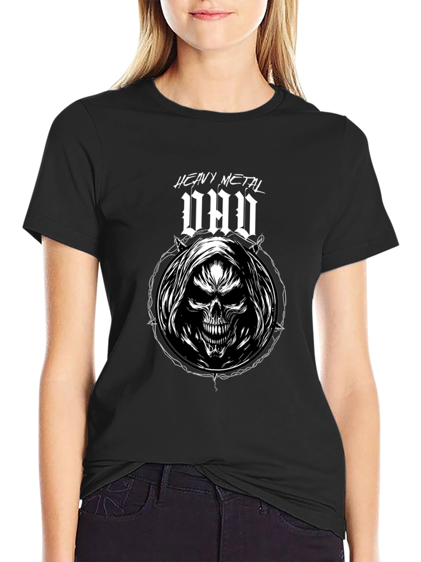 Heavy Metal Dad T-Shirt - Grim Reaper Skull Design