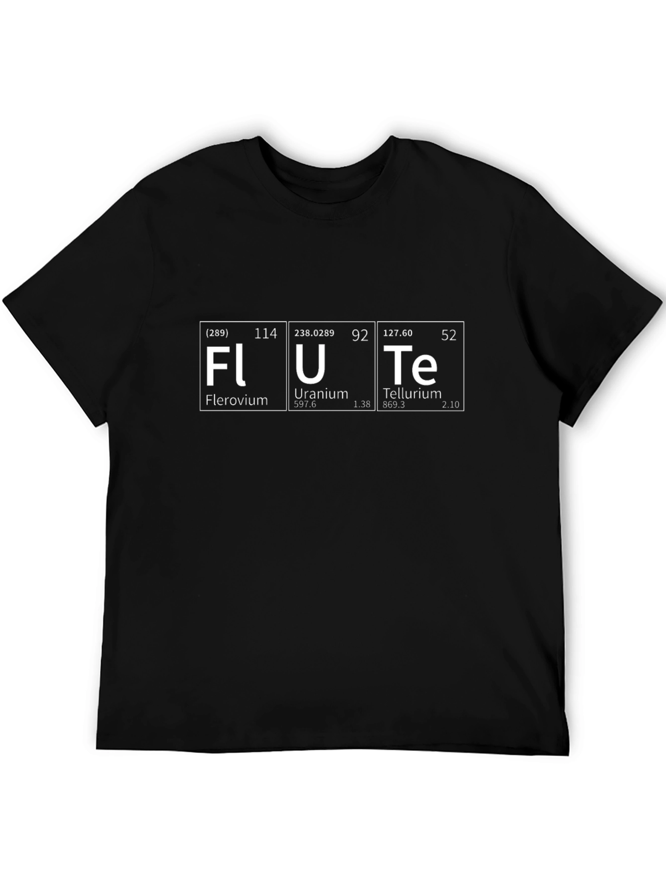 Funny Periodic Table Flute Black T-Shirt