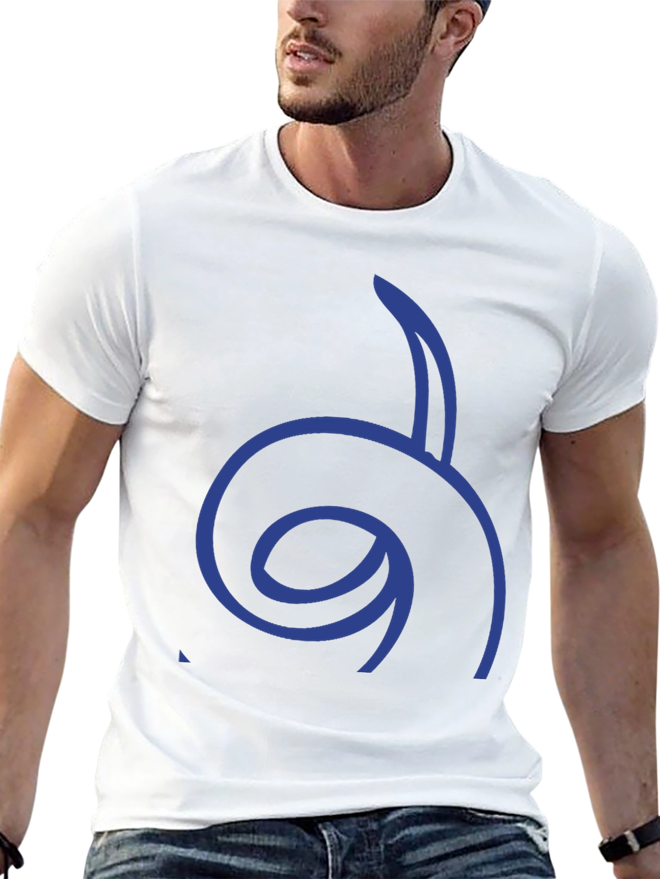 Cool Graphic Tee - Blue Spiral Design