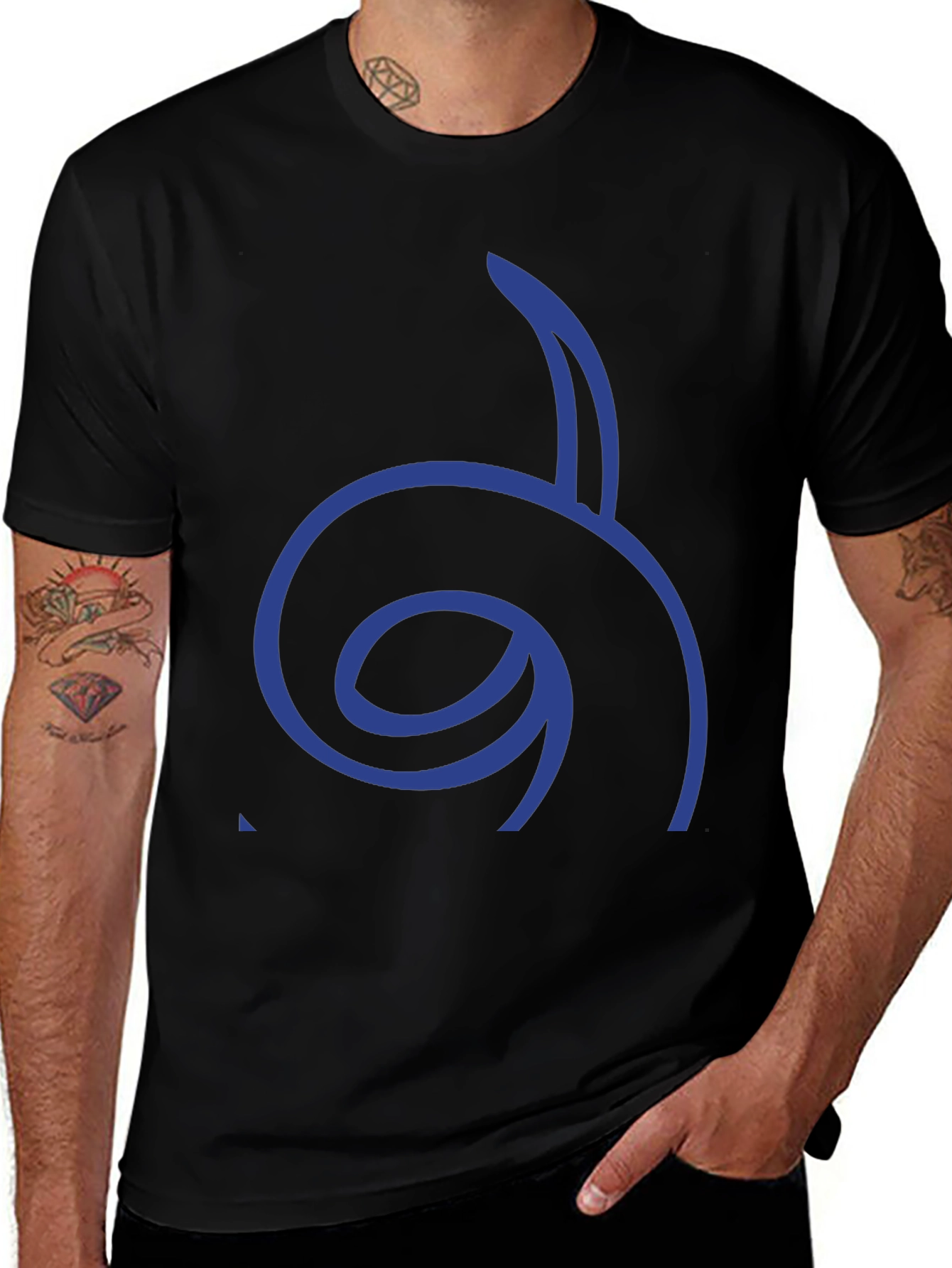 Cool Graphic Tee - Blue Spiral Design