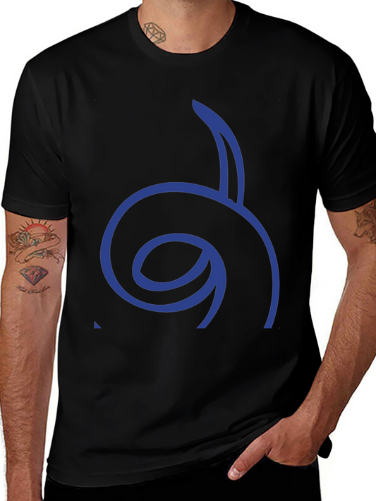 Cool Graphic Tee - Blue Spiral Design