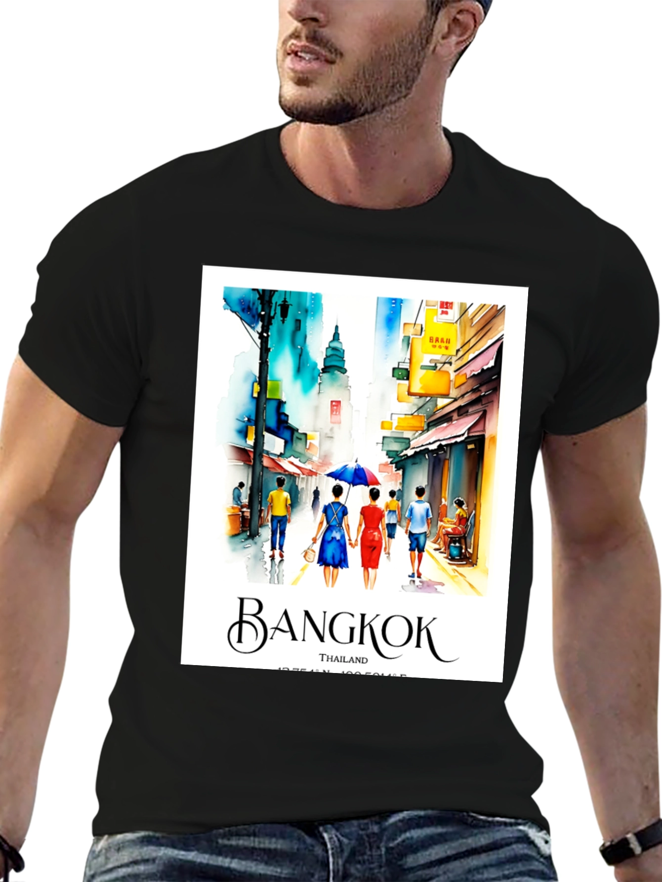 Bangkok Watercolor Graphic Tee