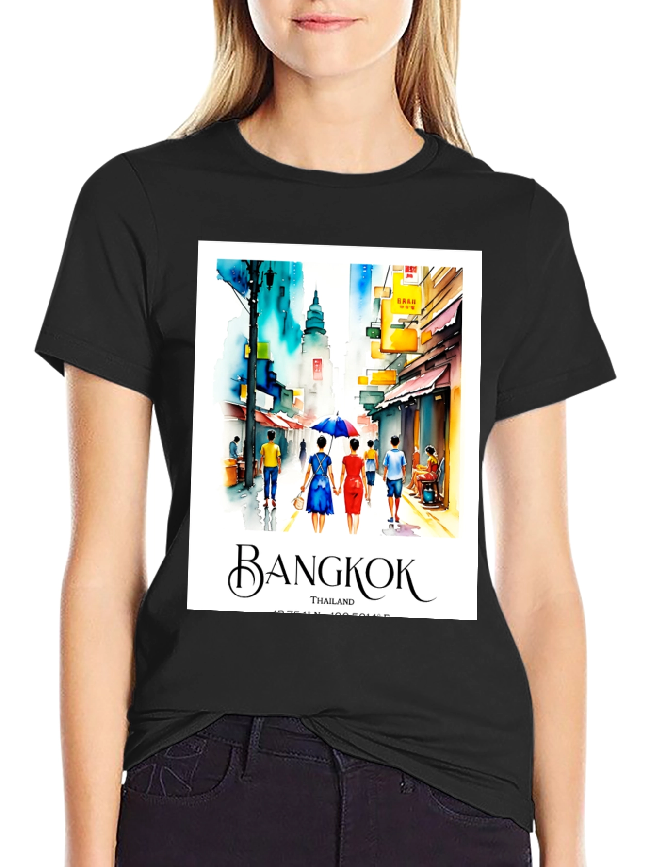 Bangkok Watercolor Graphic Tee