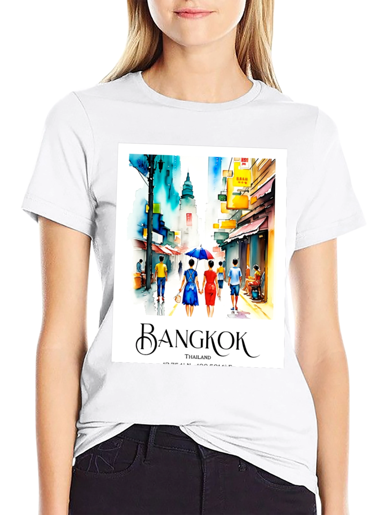 Bangkok Watercolor Graphic Tee