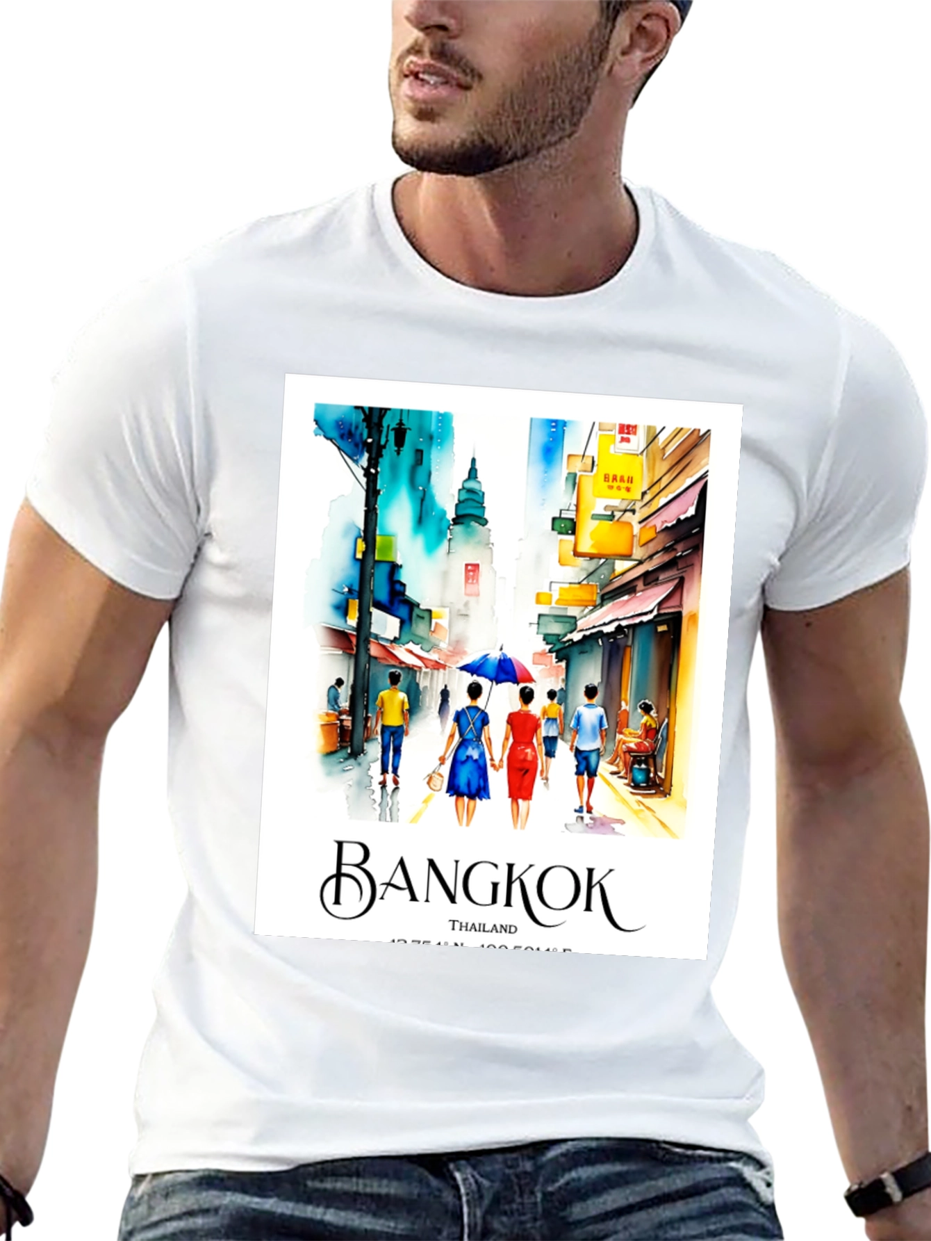 Bangkok Watercolor Graphic Tee
