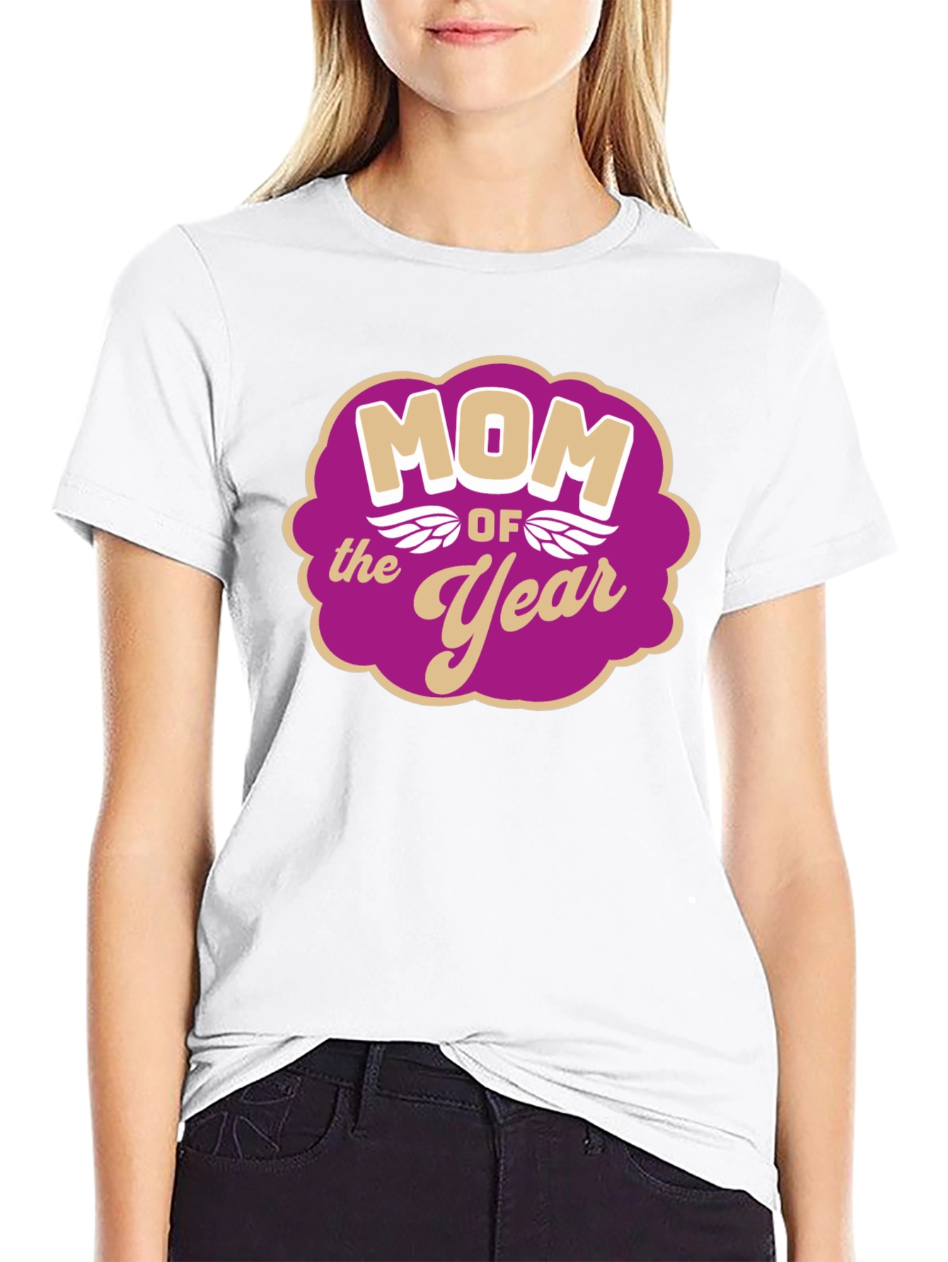 Mom of the Year Graphic Tee - Black