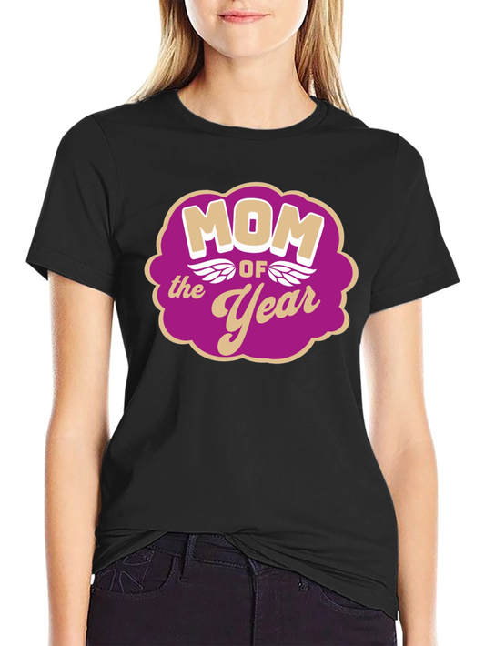 Mom of the Year Graphic Tee - Black