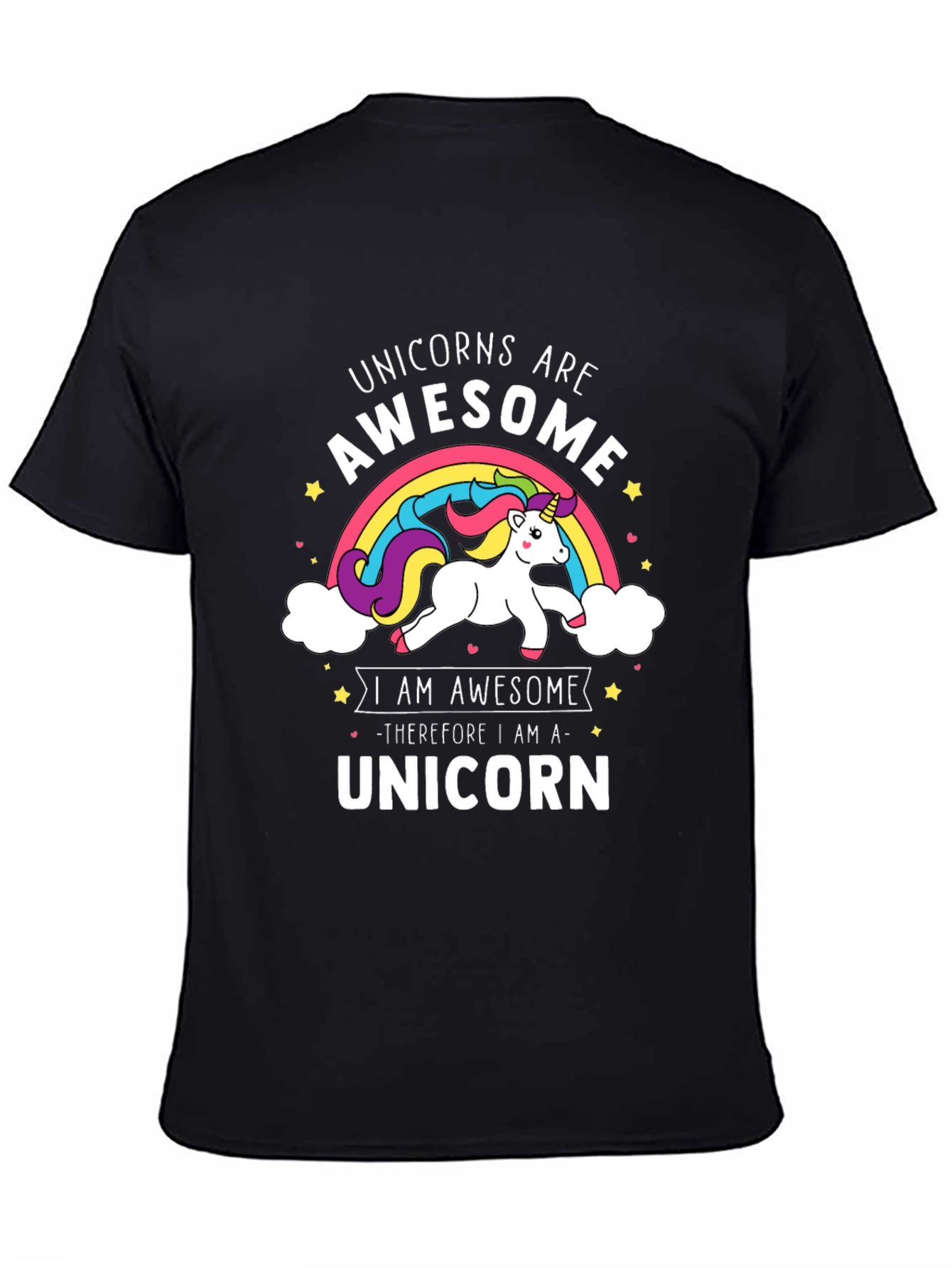 Unicorns Are Awesome Rainbow Graphic T-Shirt