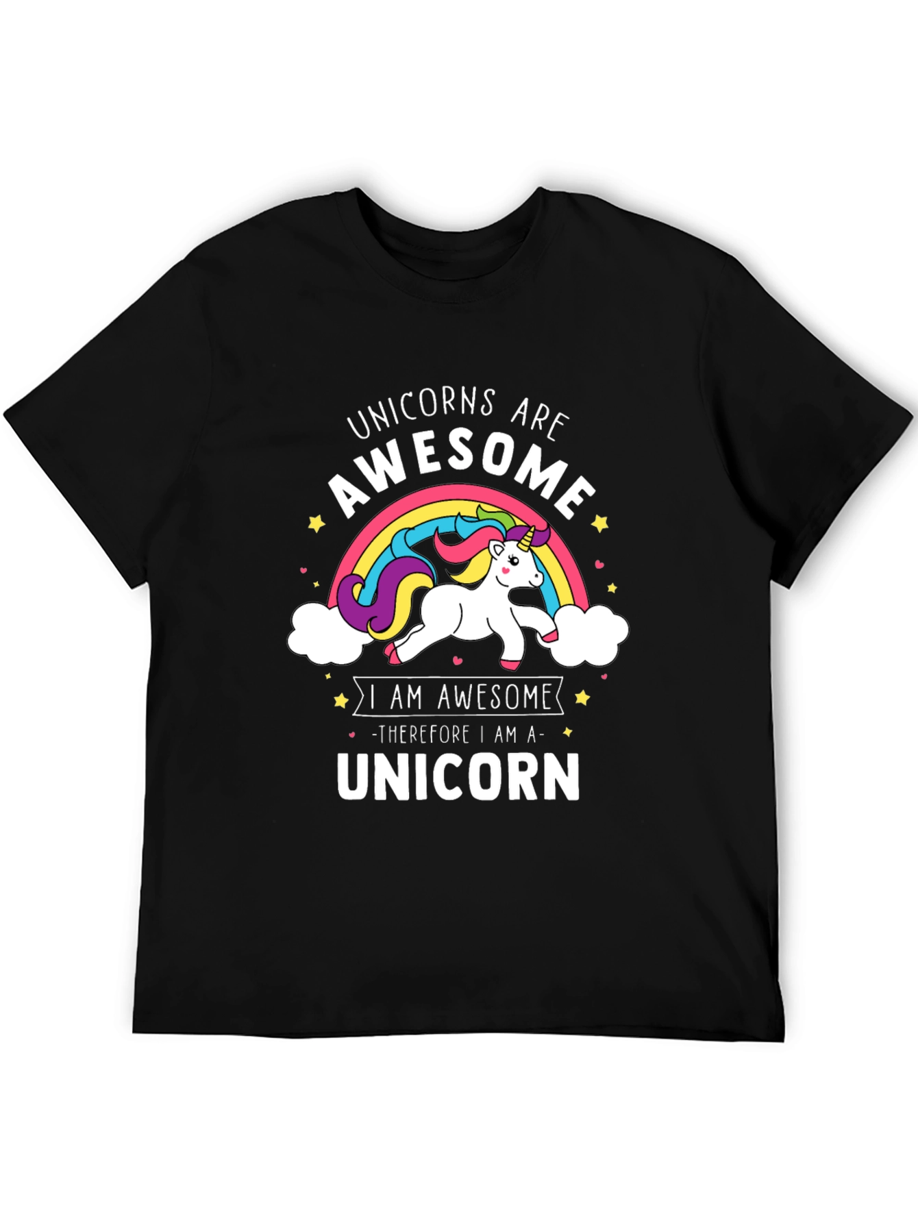 Unicorns Are Awesome Rainbow Graphic T-Shirt