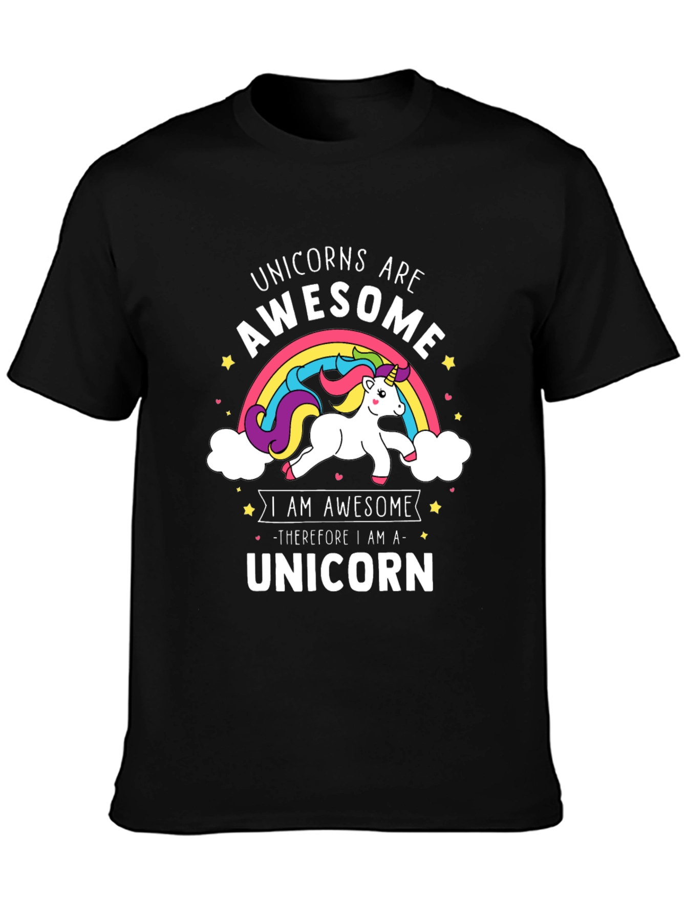 Unicorns Are Awesome Rainbow Graphic T-Shirt