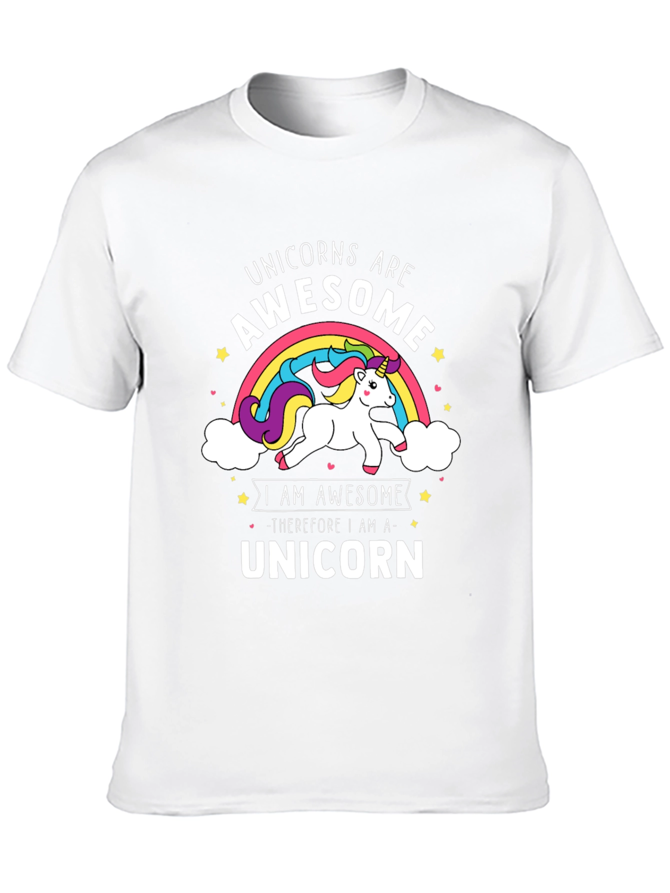 Unicorns Are Awesome Rainbow Graphic T-Shirt