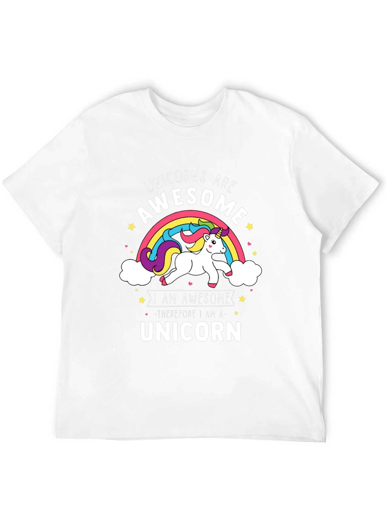 Unicorns Are Awesome Rainbow Graphic T-Shirt