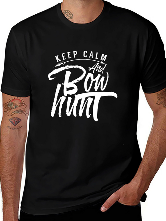 Keep Calm and Bow Hunt T-Shirt - Black Cotton Tee