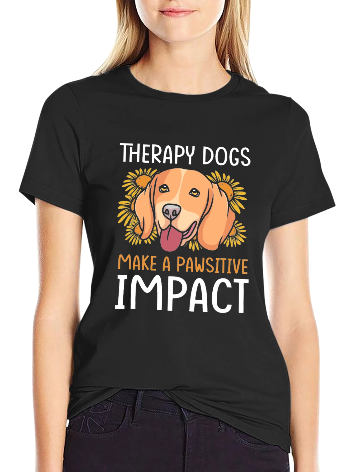 Therapy Dogs Pawsitive Impact Graphic T-Shirt