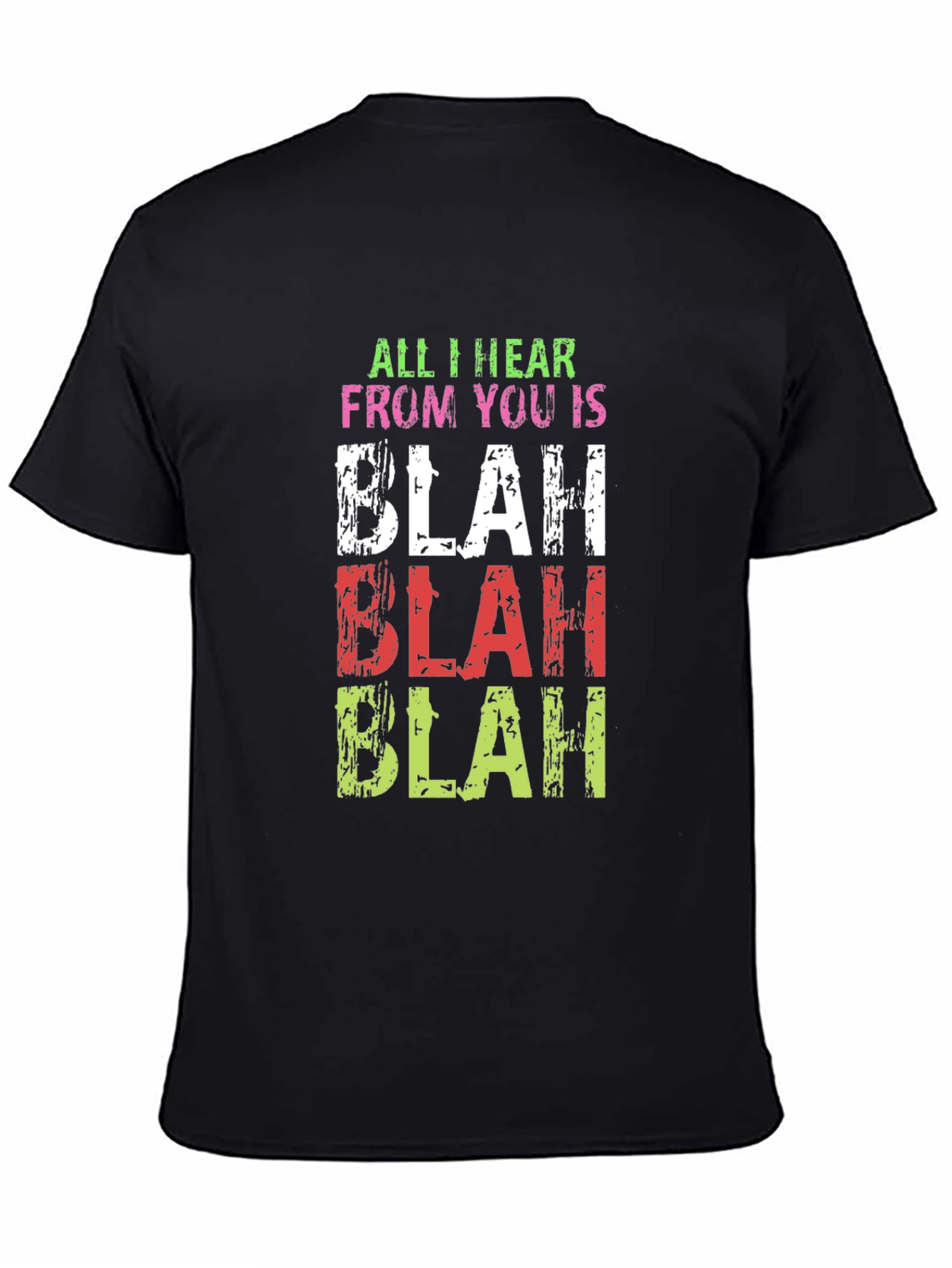 Blah Slogan Black T-Shirt