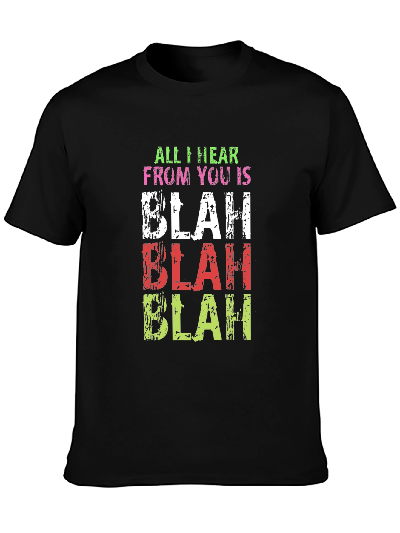 Blah Slogan Black T-Shirt
