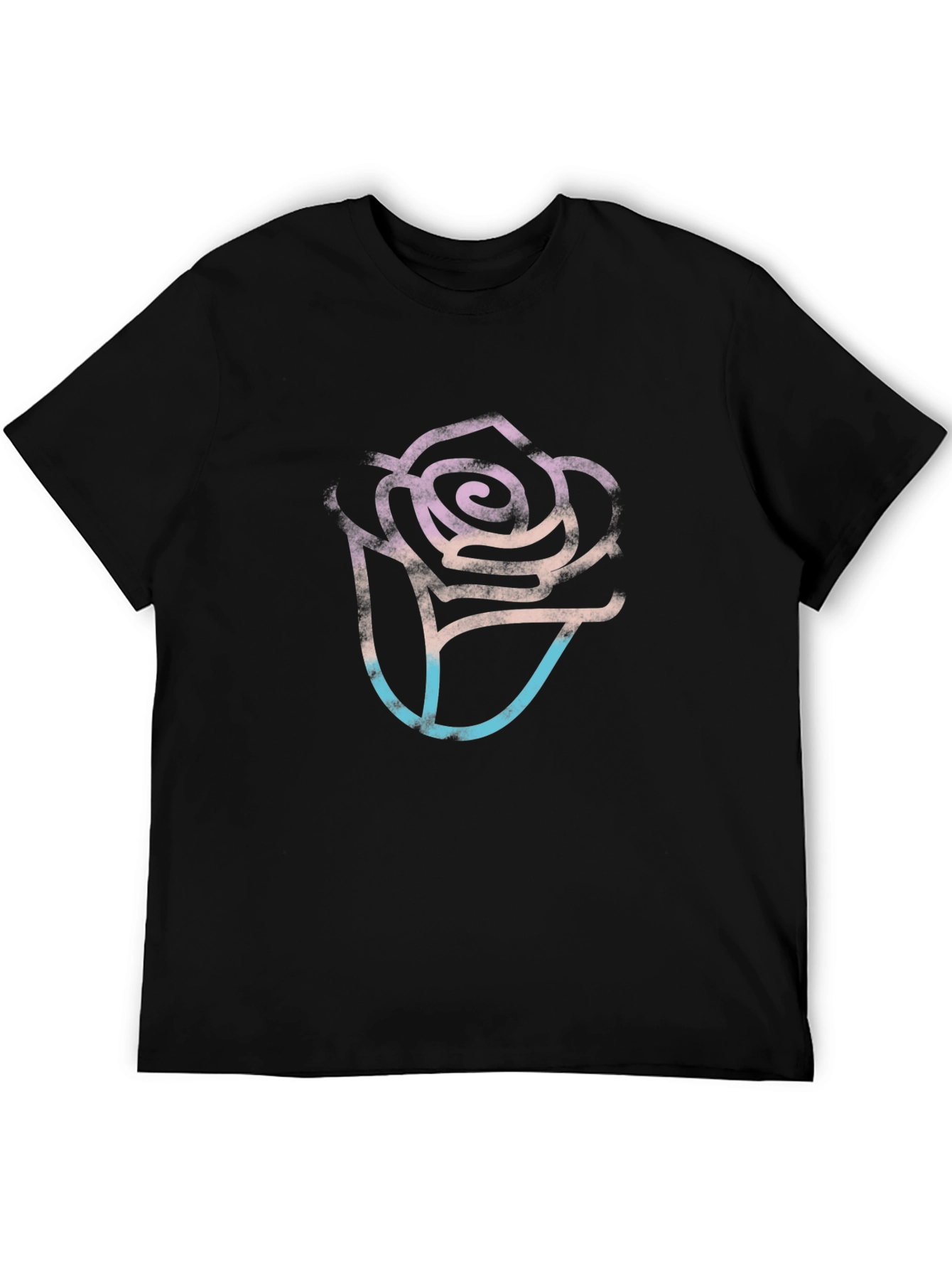 Abstract Rose Graphic Black T-Shirt