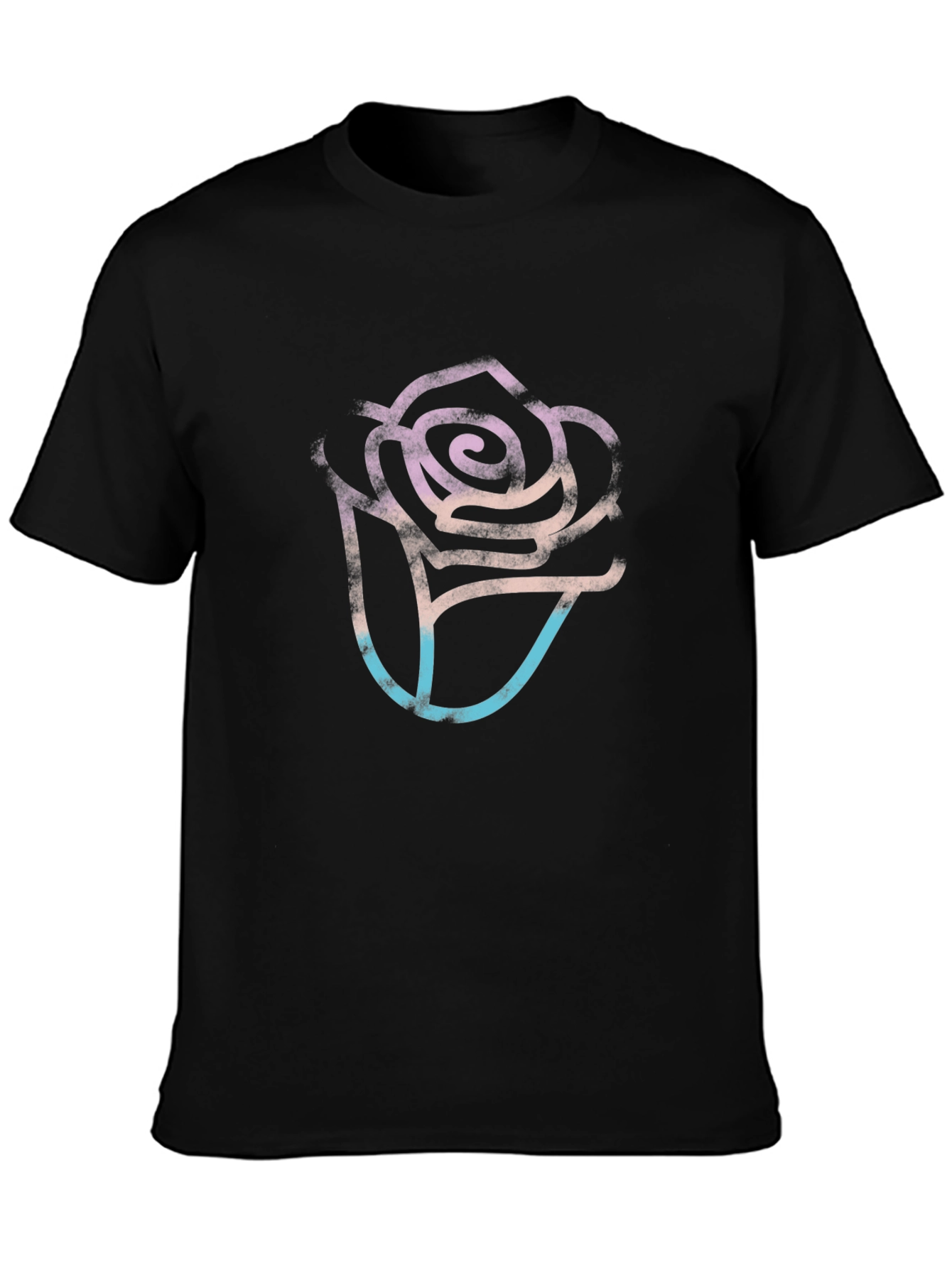 Abstract Rose Graphic Black T-Shirt