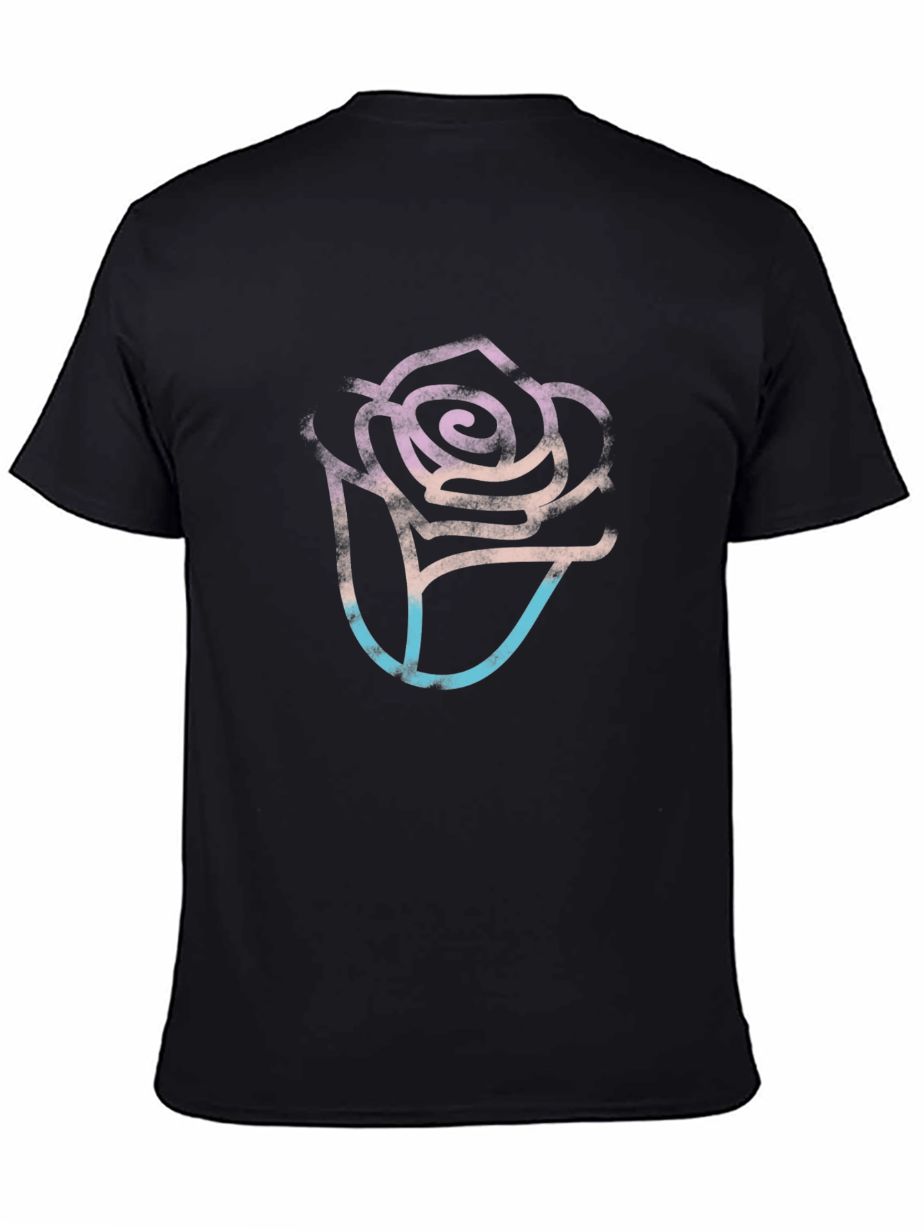 Abstract Rose Graphic Black T-Shirt