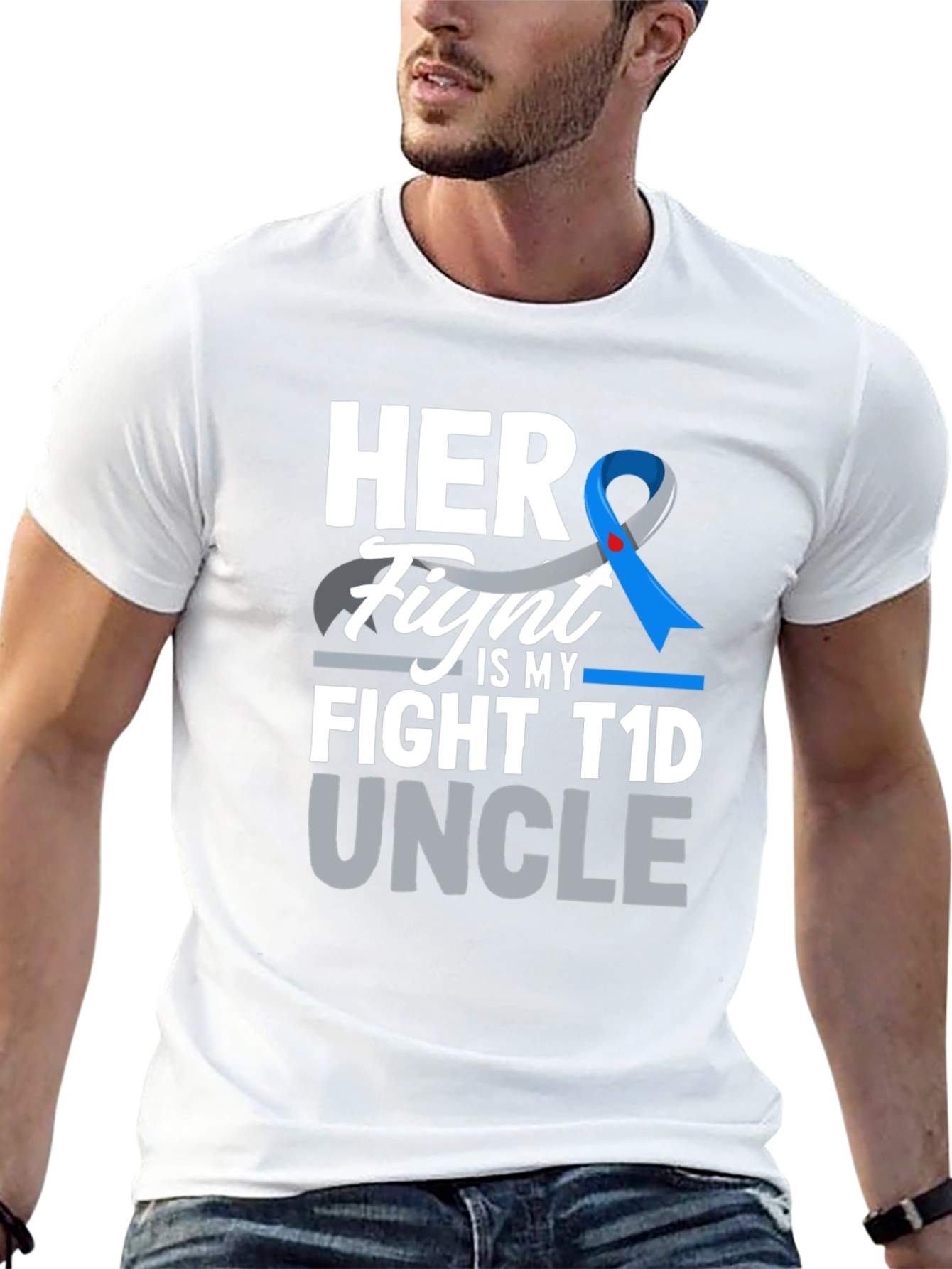 Her Fight is My Fight T1D Uncle T-Shirt