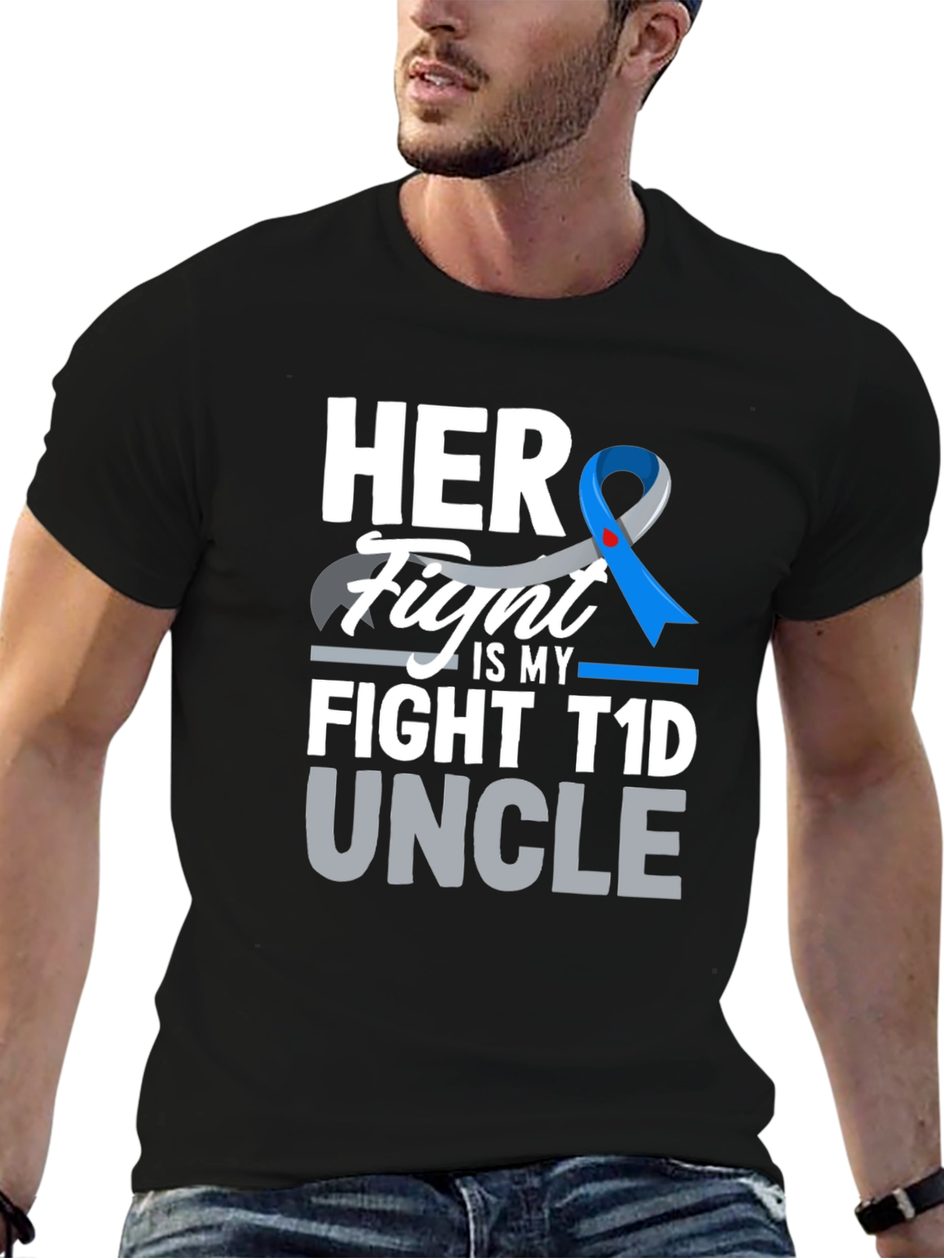 Her Fight is My Fight T1D Uncle T-Shirt