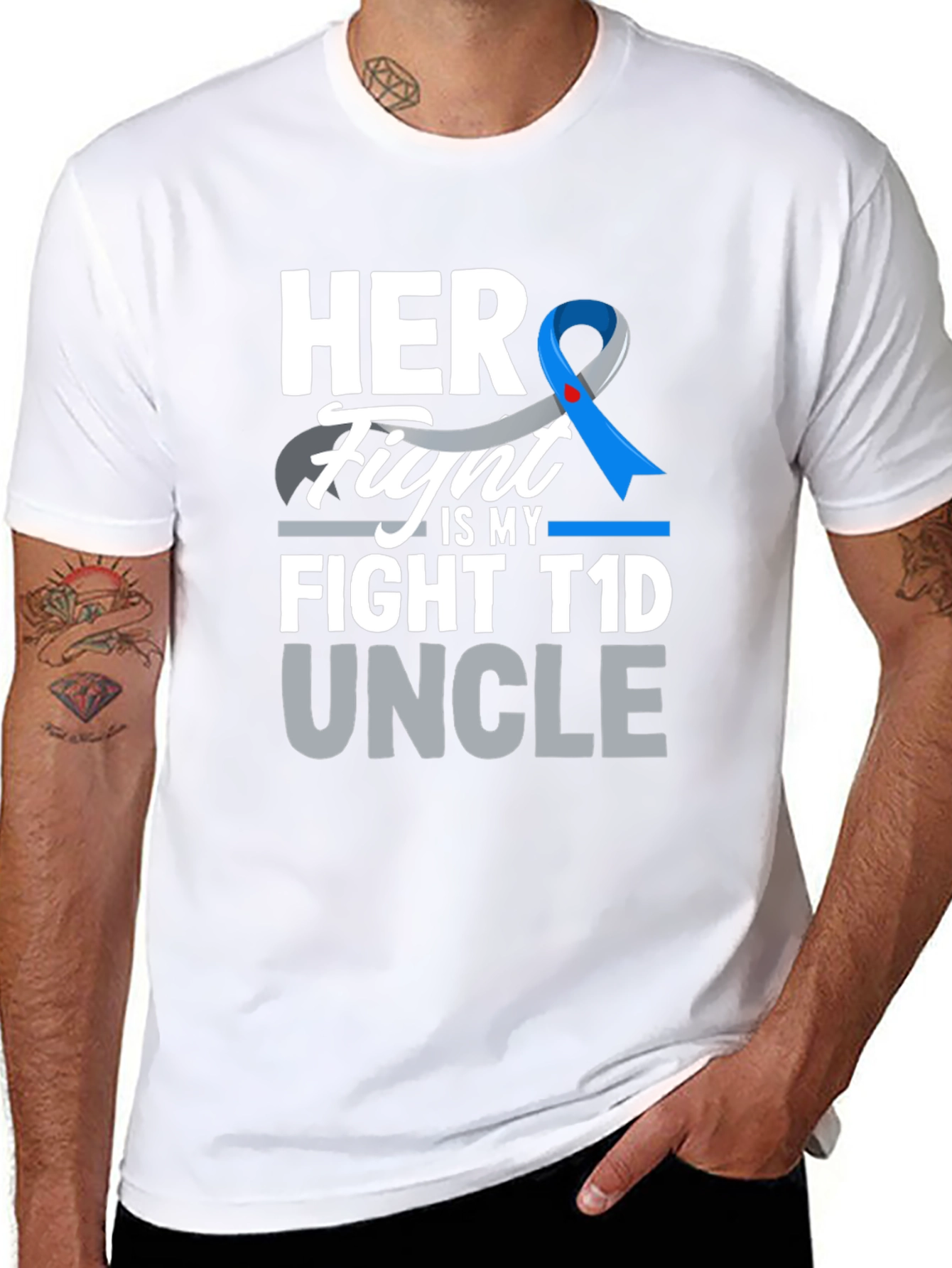 Her Fight is My Fight T1D Uncle T-Shirt