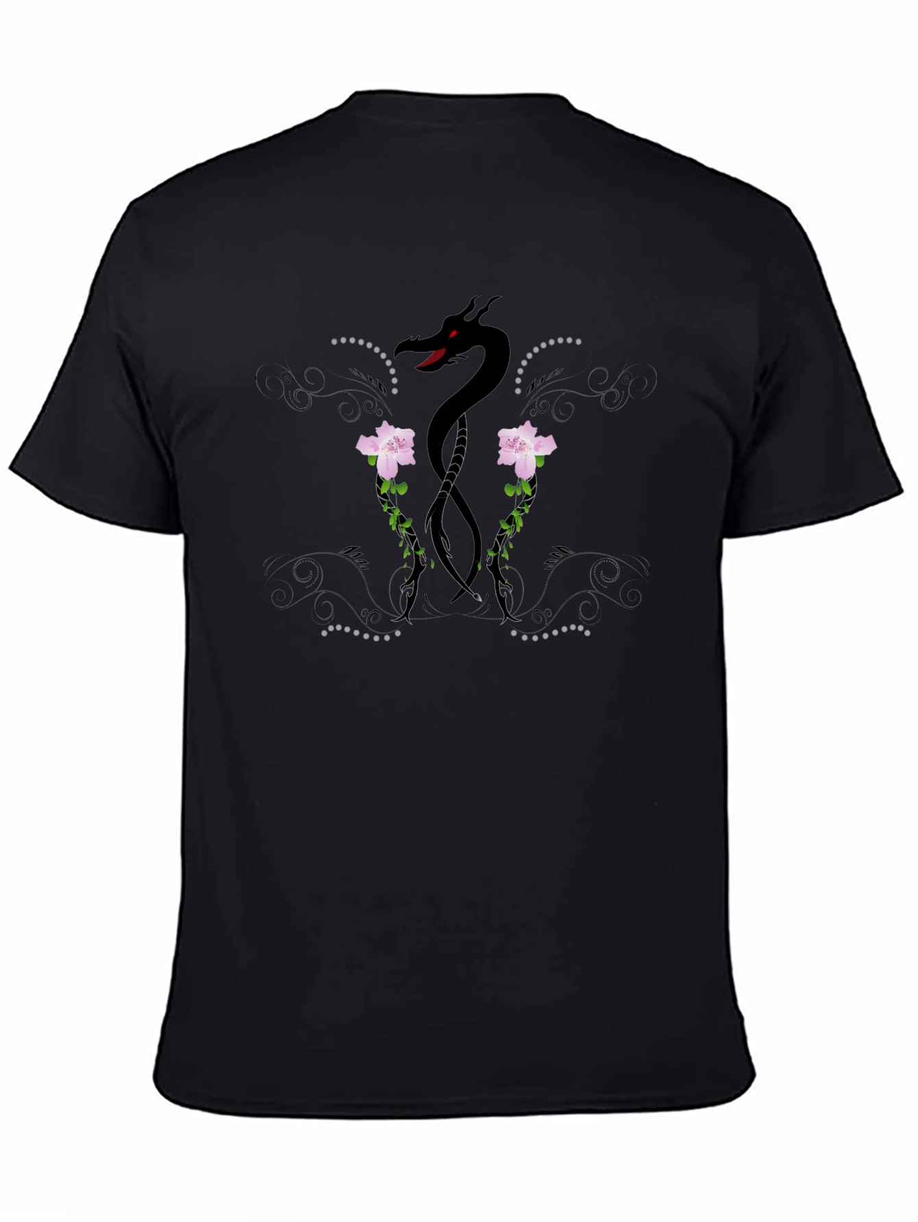 Dragon & Roses Black T-Shirt