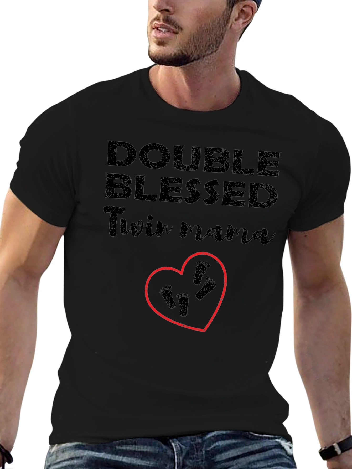 Double Blessed Twin Mama Graphic Tee