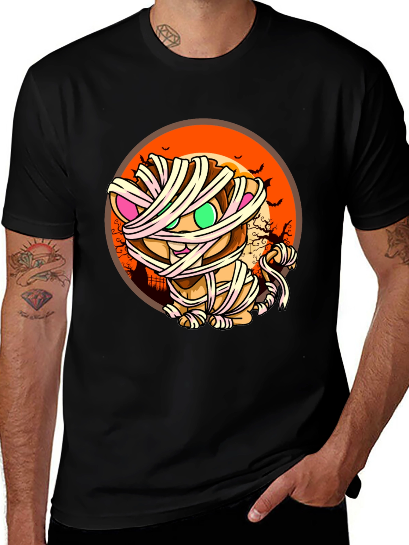 Mummy Cat T-Shirt - Halloween Design