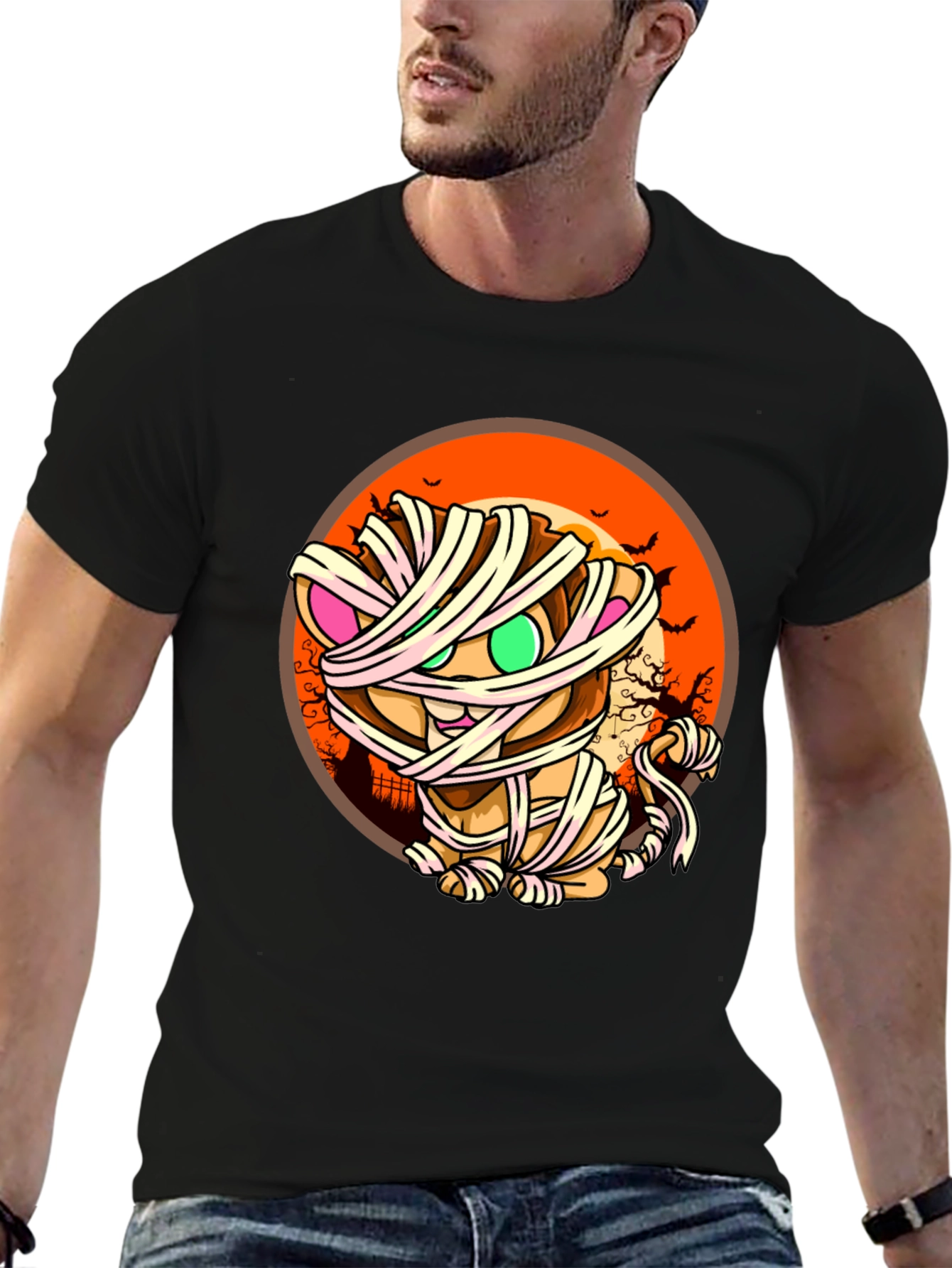 Mummy Cat T-Shirt - Halloween Design