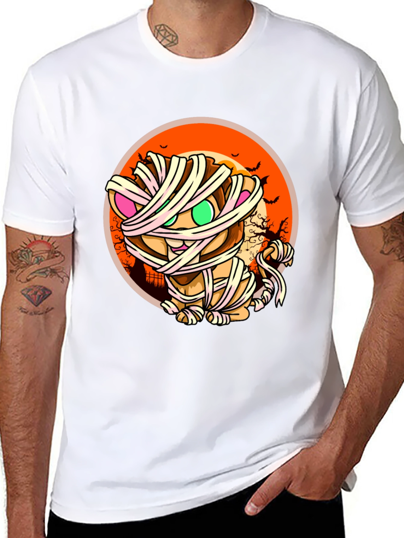 Mummy Cat T-Shirt - Halloween Design
