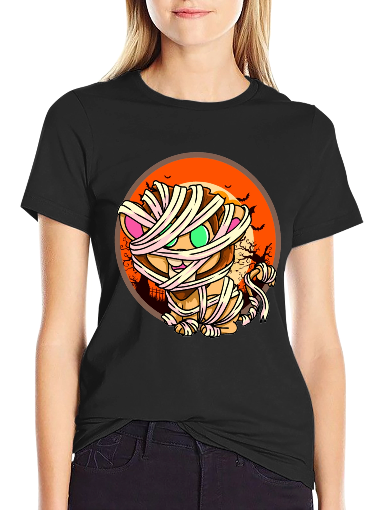 Mummy Cat T-Shirt - Halloween Design