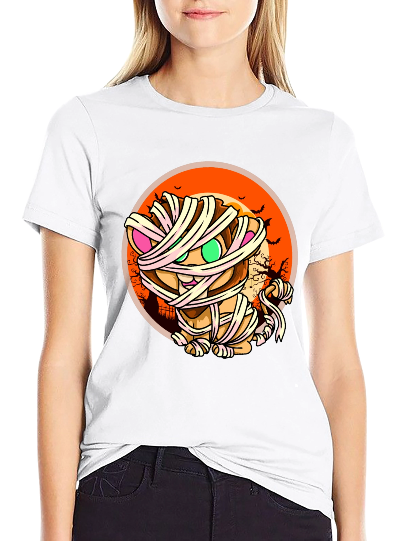 Mummy Cat T-Shirt - Halloween Design