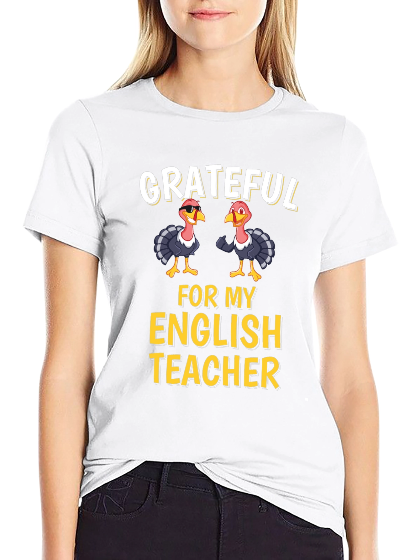 Grateful for My English Teacher Thanksgiving Turkey T-Shirt