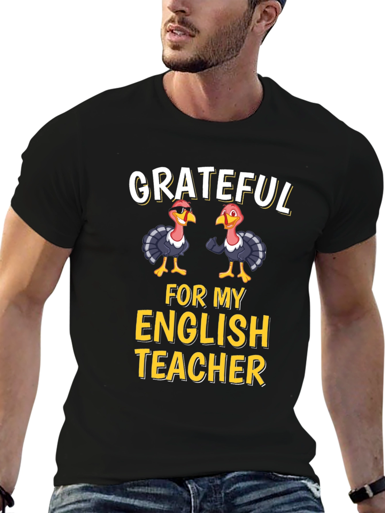 Grateful for My English Teacher Thanksgiving Turkey T-Shirt