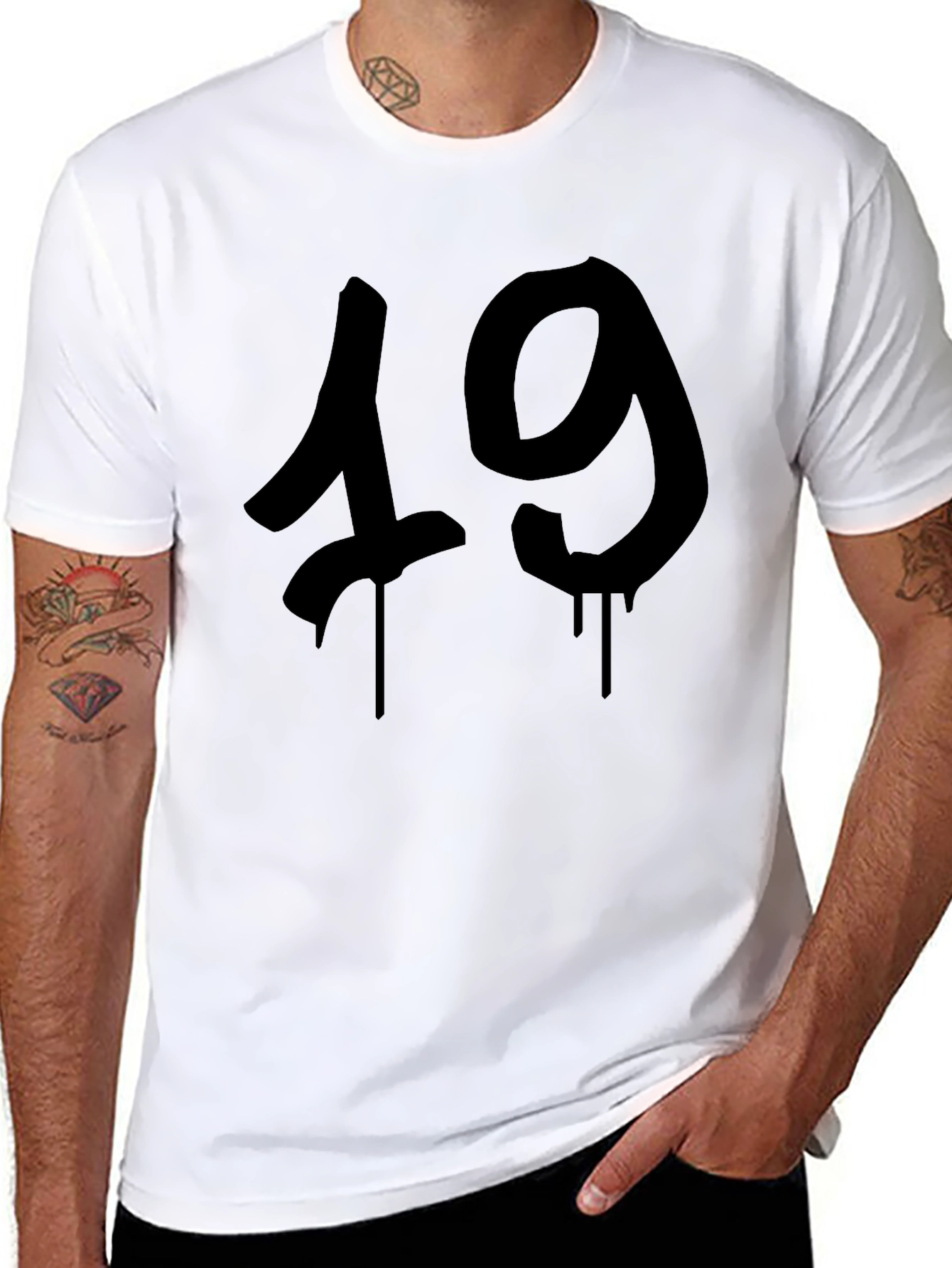 Black 19 Graphic Tee - Casual Style