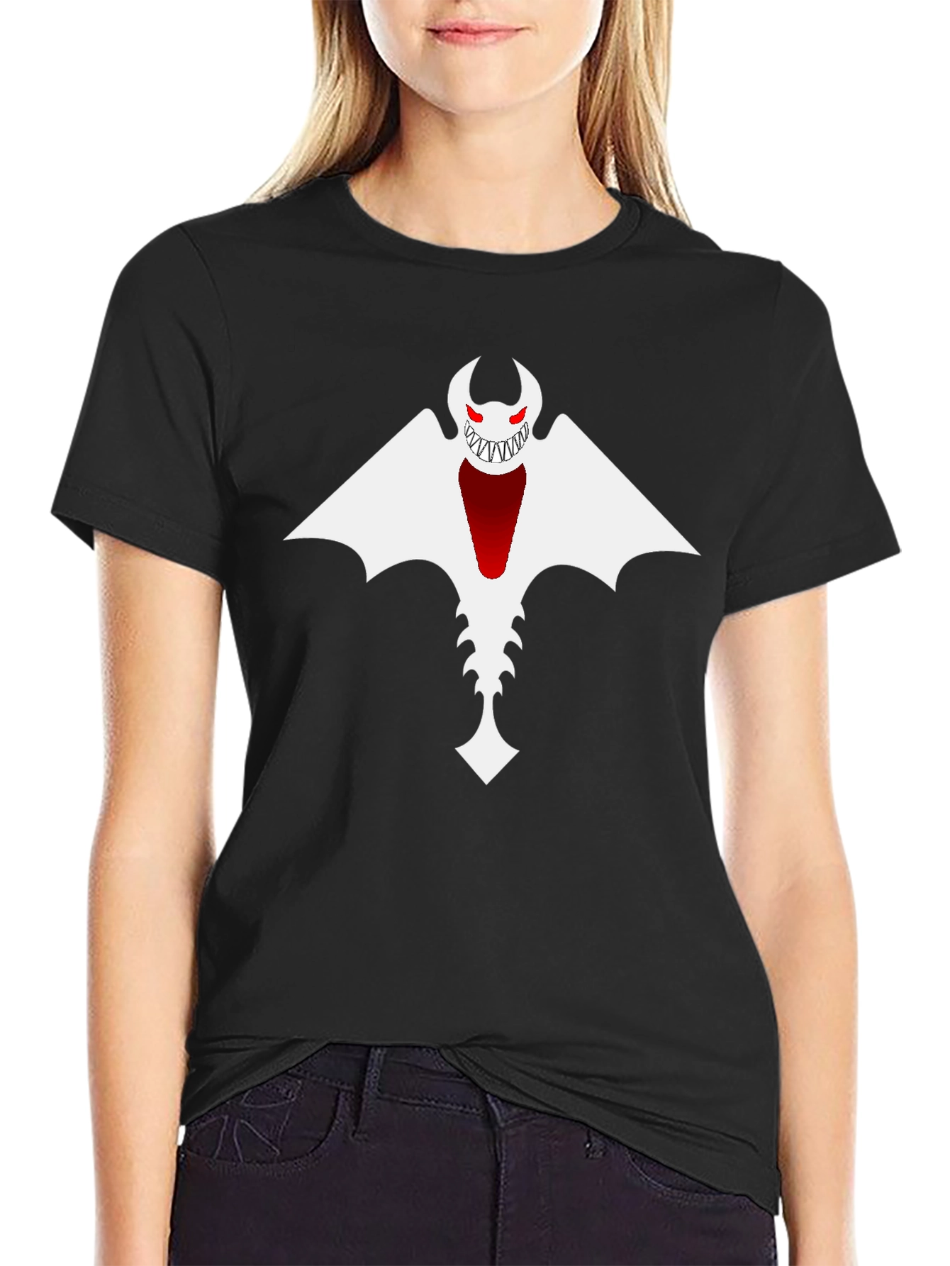 Monster Graphic Print Black T-Shirt