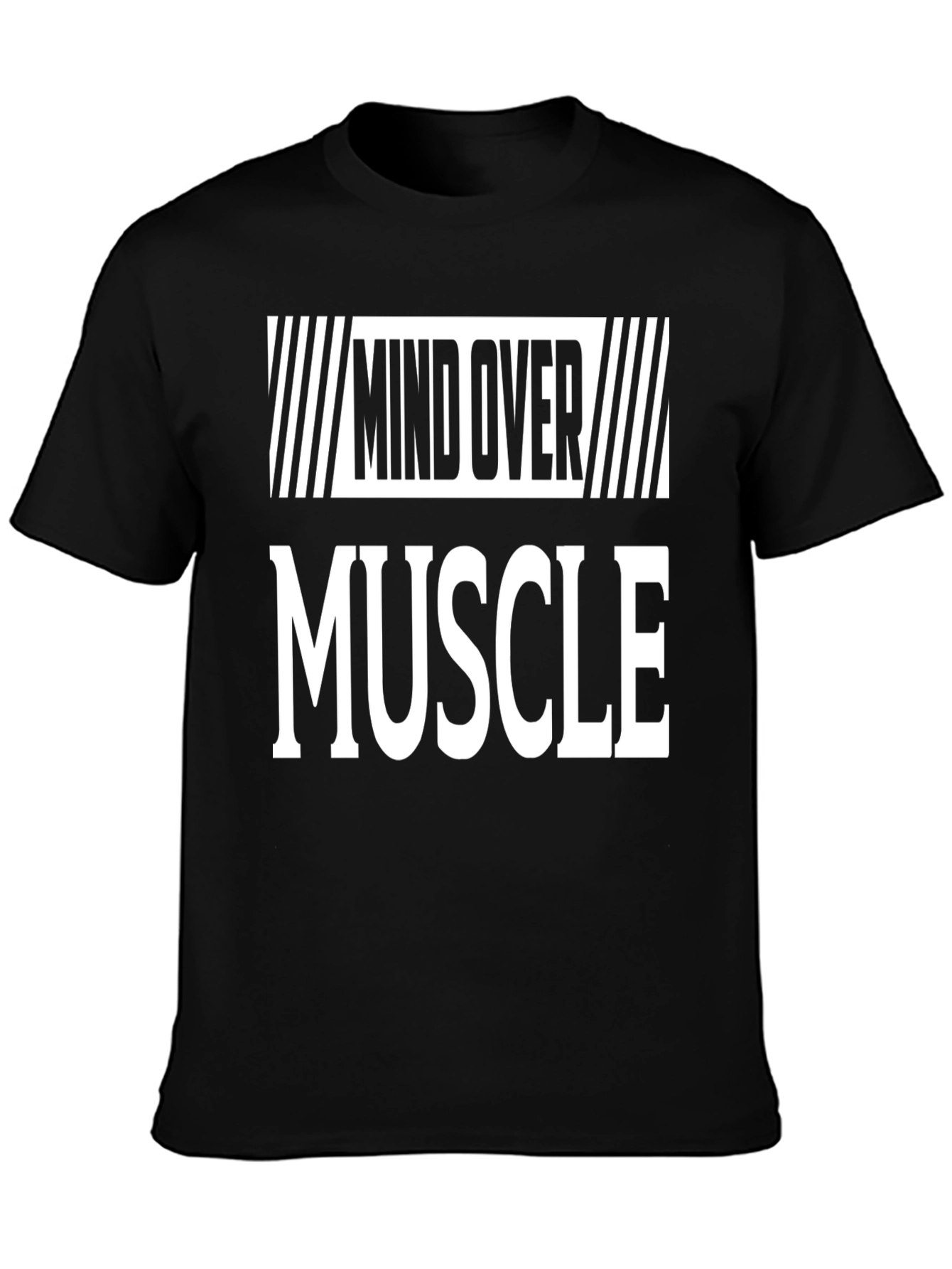 Mind Over Muscle Graphic Print Black T-Shirt
