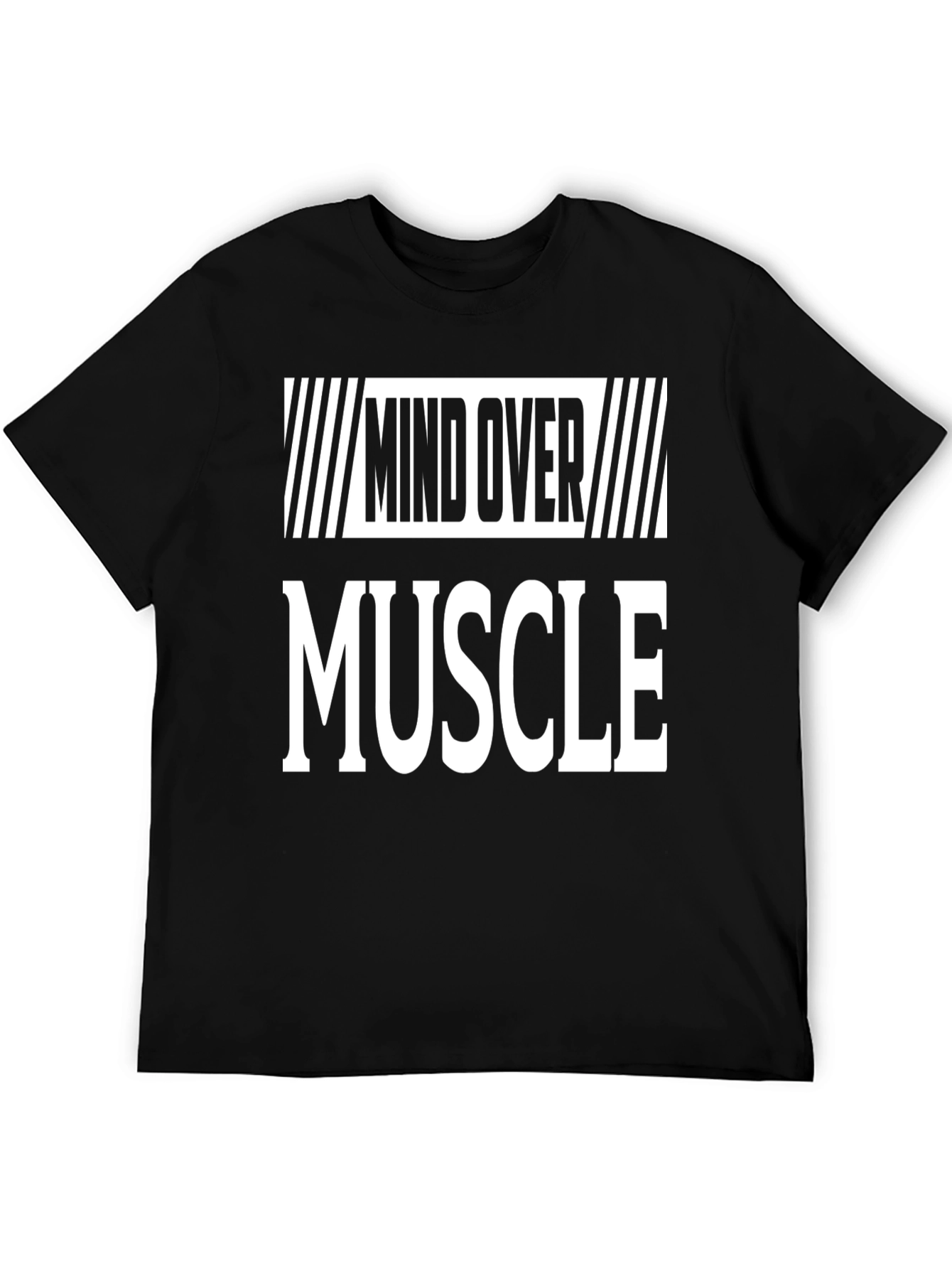 Mind Over Muscle Graphic Print Black T-Shirt
