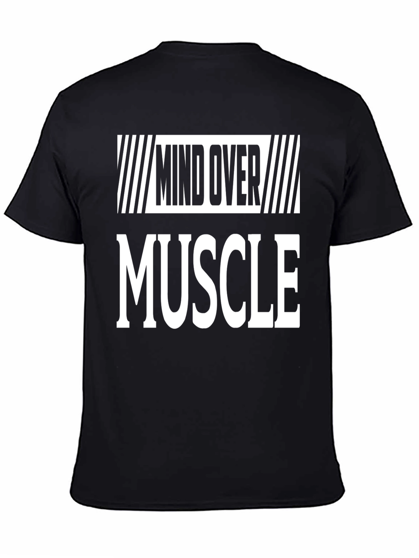 Mind Over Muscle Graphic Print Black T-Shirt