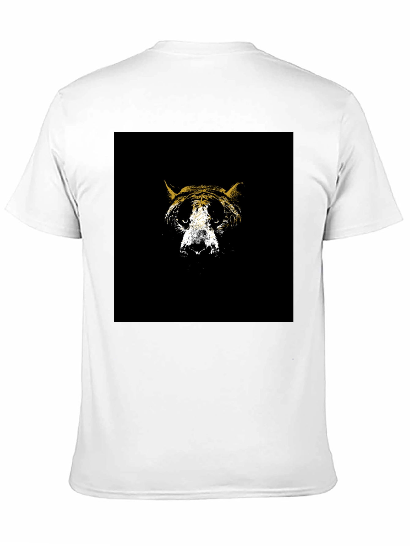 Abstract Tiger Graphic Tee - Black Cotton Blend